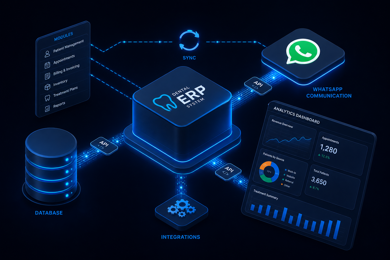 Integração entre ERP odontológico, WhatsApp da clínica e painel de reativação MaxZapp